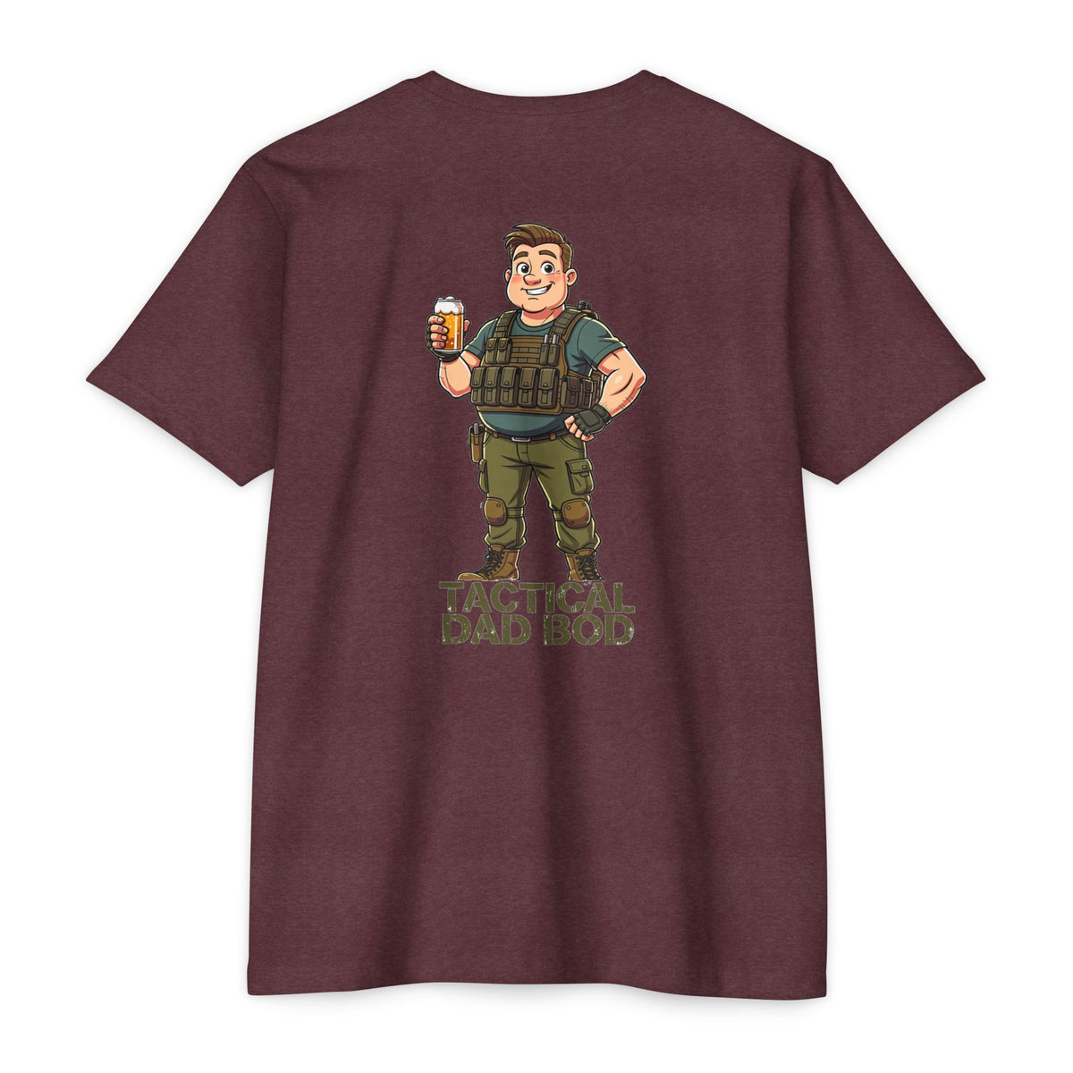Tactical Dad Bod T-Shirt — Military Dad Beer Graphic Chest Patch