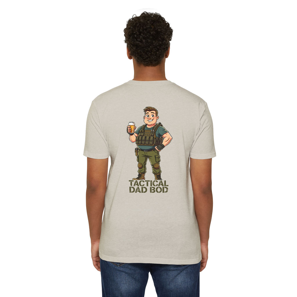 Tactical Dad Bod T-Shirt — Military Dad Beer Graphic Chest Patch