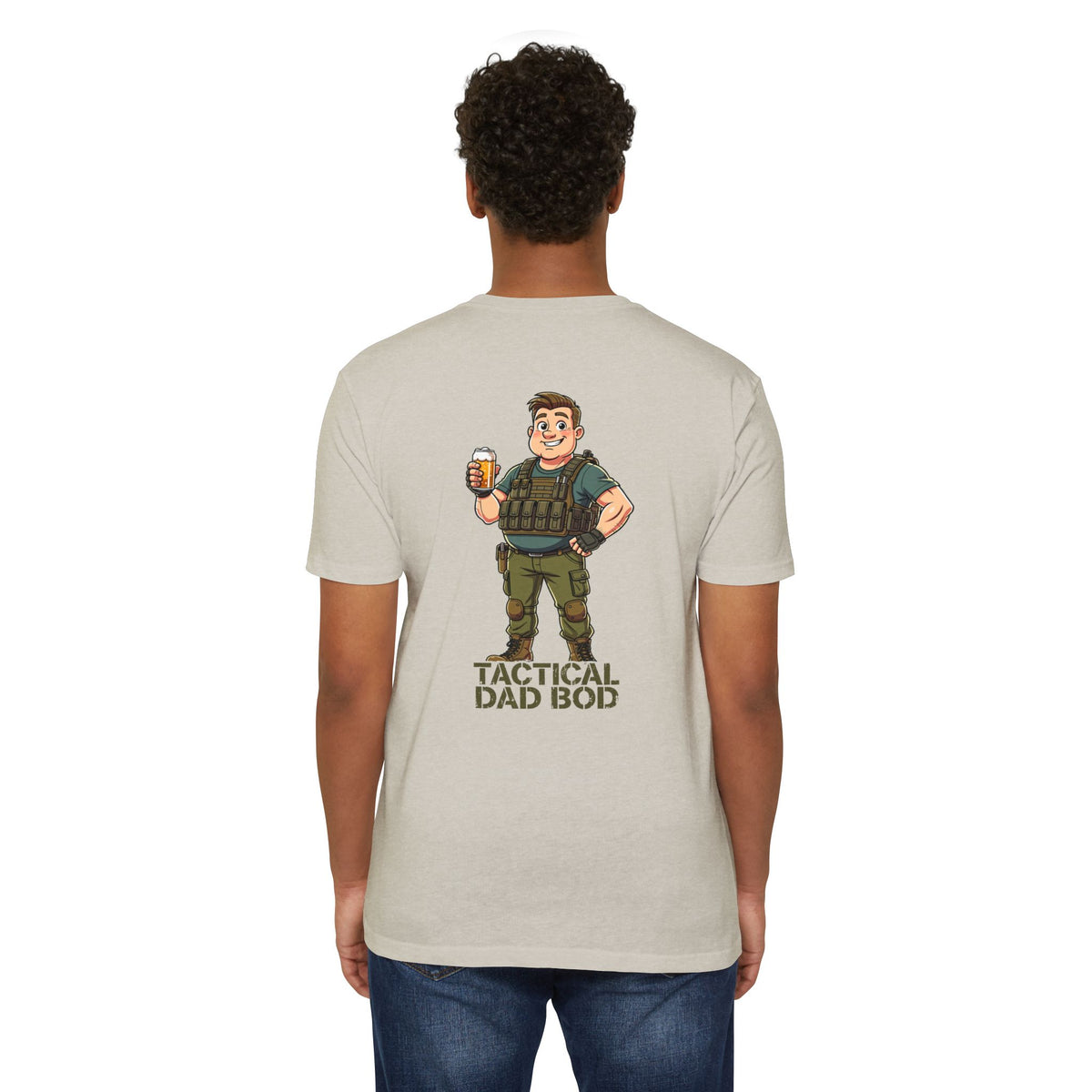 Tactical Dad Bod T-Shirt — Military Dad Beer Graphic Chest Patch