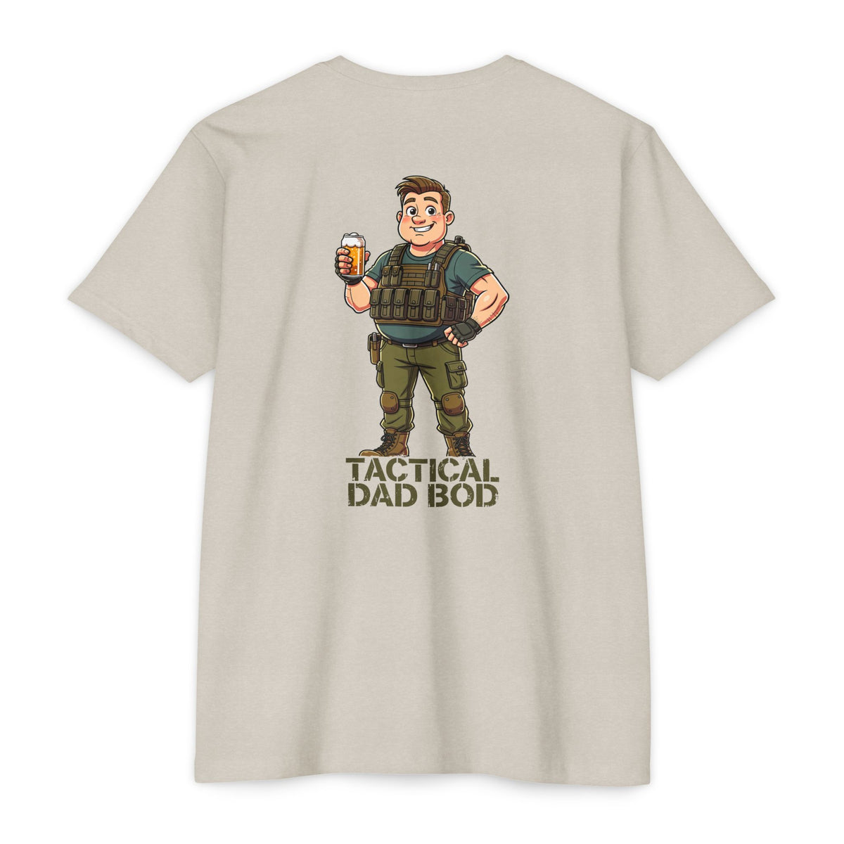 Tactical Dad Bod T-Shirt — Military Dad Beer Graphic Chest Patch
