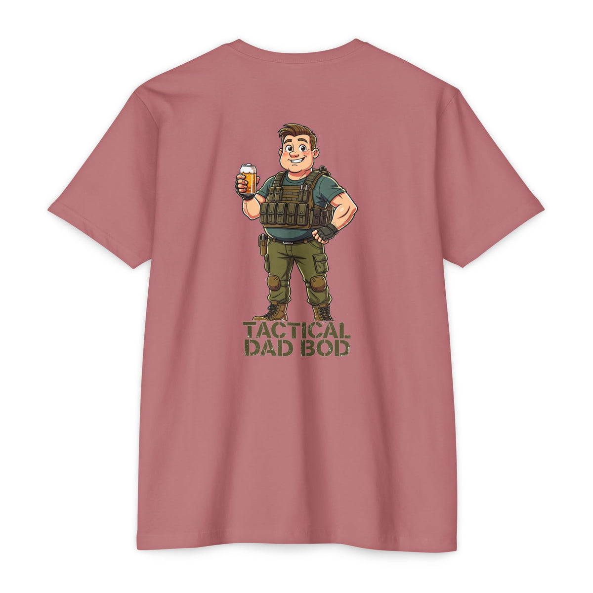 Tactical Dad Bod T-Shirt — Military Dad Beer Graphic Chest Patch