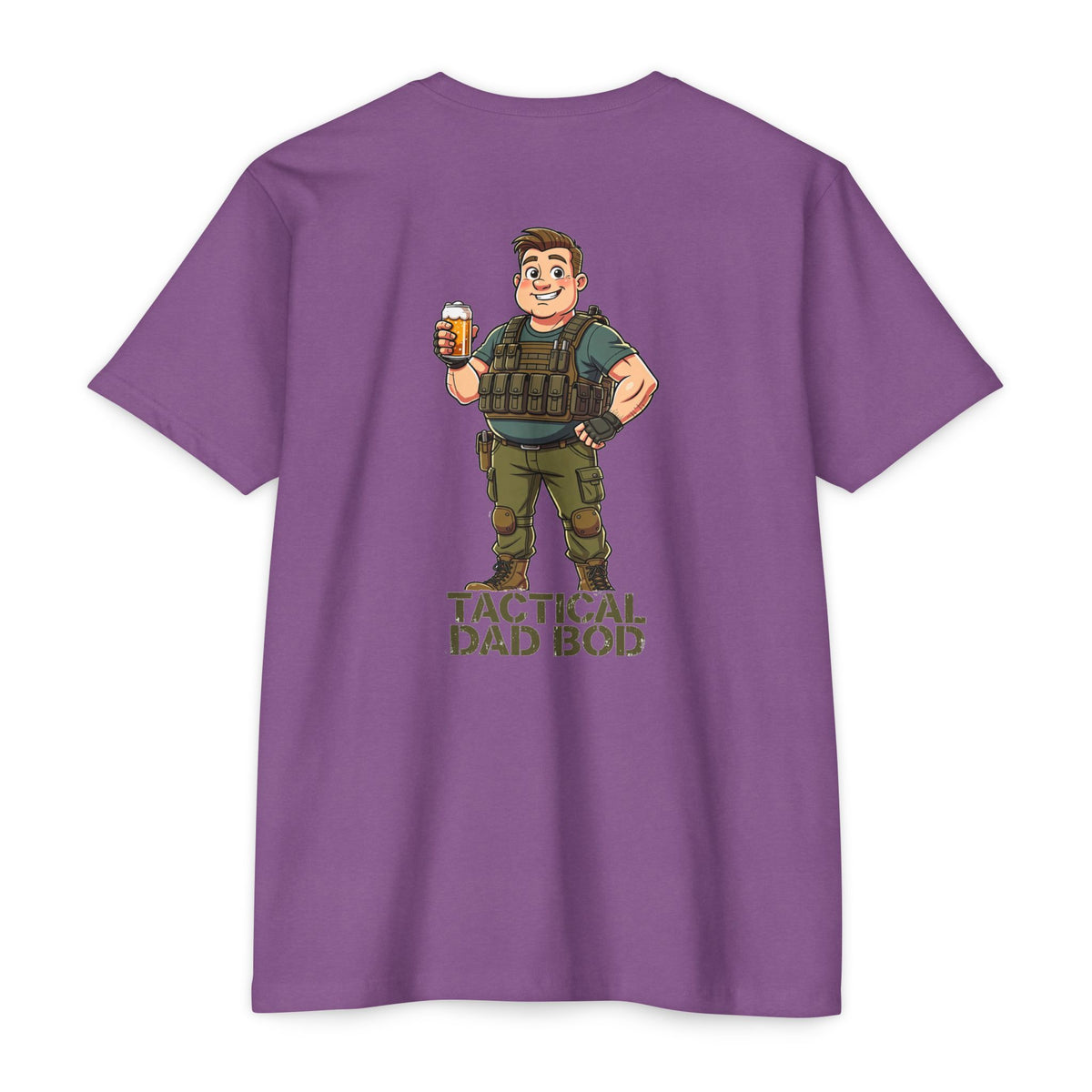 Tactical Dad Bod T-Shirt — Military Dad Beer Graphic Chest Patch