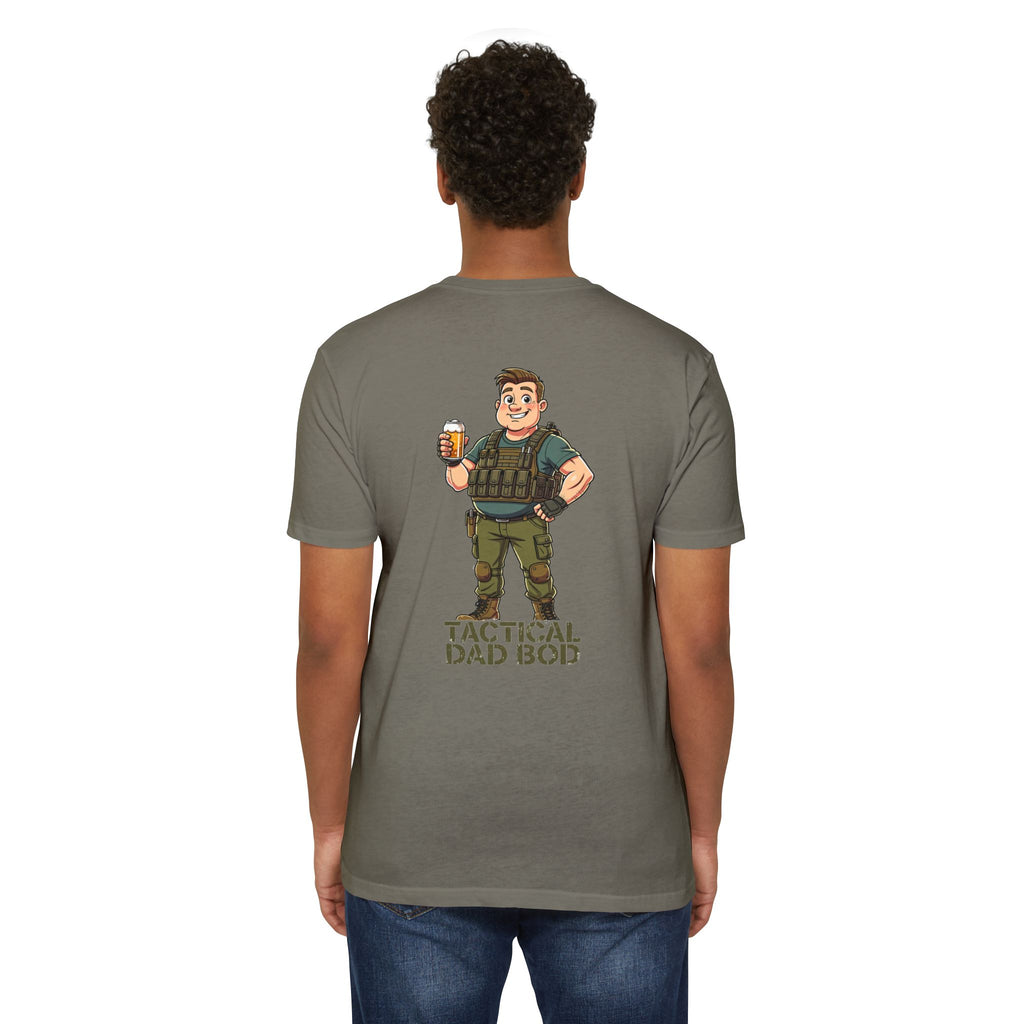 Tactical Dad Bod T-Shirt — Military Dad Beer Graphic Chest Patch