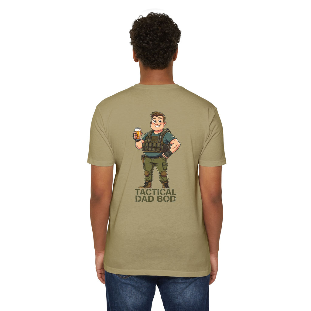 Tactical Dad Bod T-Shirt — Military Dad Beer Graphic Chest Patch
