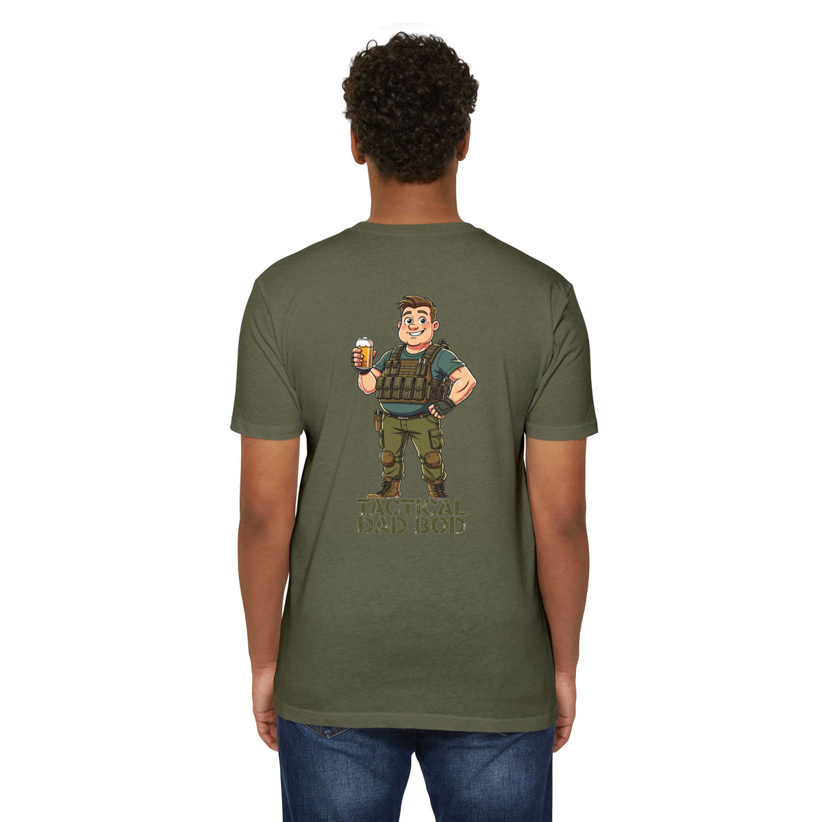Tactical Dad Bod T-Shirt — Military Dad Beer Graphic Chest Patch