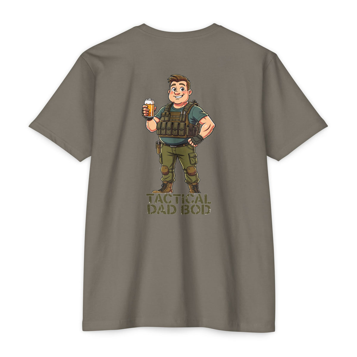 Tactical Dad Bod T-Shirt — Military Dad Beer Graphic Chest Patch