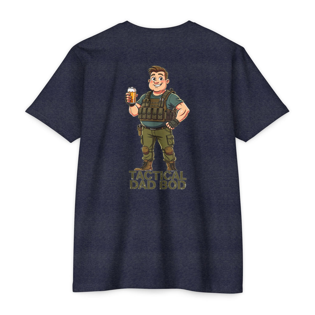 Tactical Dad Bod T-Shirt — Military Dad Beer Graphic Chest Patch