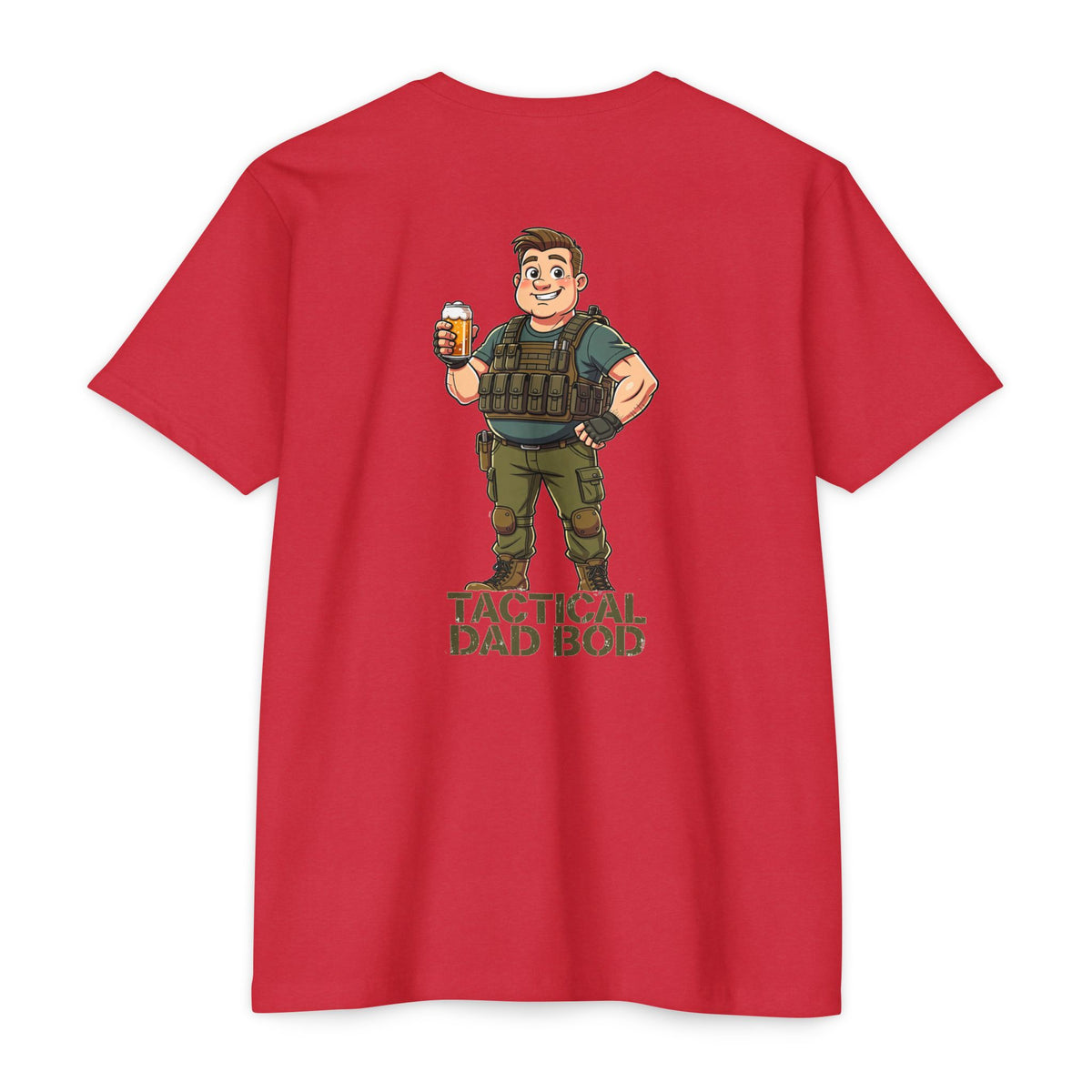 Tactical Dad Bod T-Shirt — Military Dad Beer Graphic Chest Patch